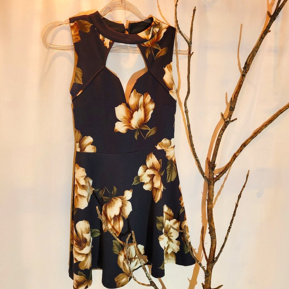 Charlotte Russe Black Floral Dress Size S